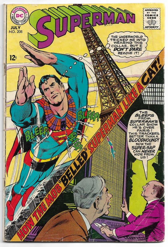 Superman #208 (1968) VG