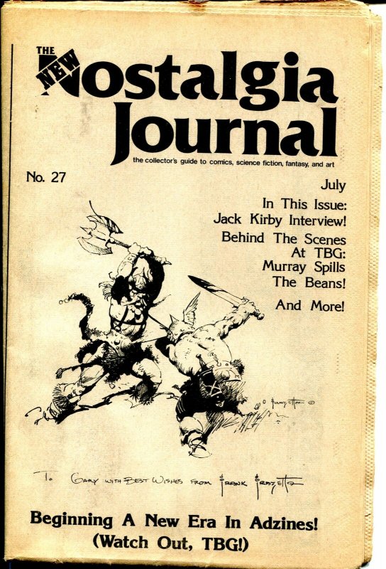 Nostalgia Journal #27 8/1976-Frank Frazetta-Gary Groth-Alan Light-VG 