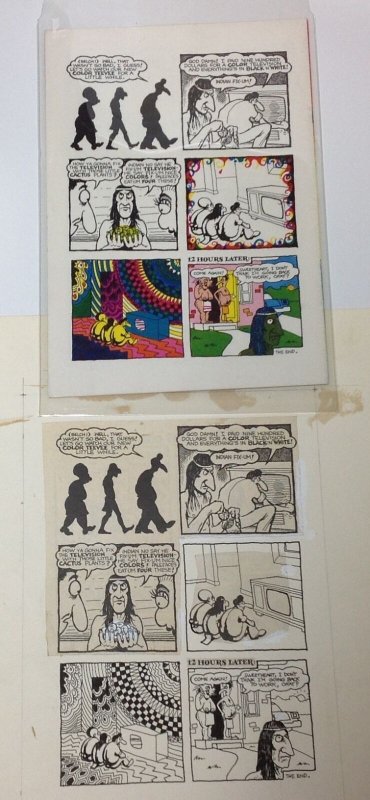 1970 Feds n' Heads 4th print backcover art file copy hand drawn seps. Shelton