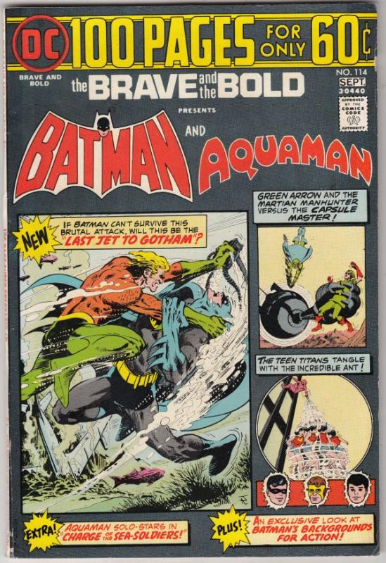 Brave and the Bold, The #114 (Sep-74) VF/NM High-Grade Batman, Aquaman