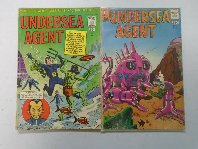 Undersea Agent #1+5 4.0 VG (1966 Tower Comics)