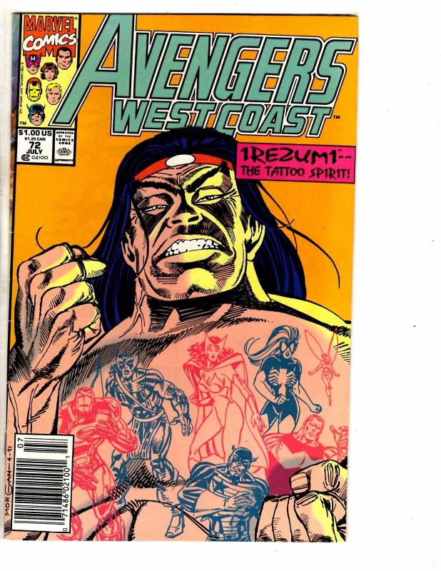 4 Avengers Marvel Comic Books # 301 305 West Coast # 56 72 Iron Man Hulk J222
