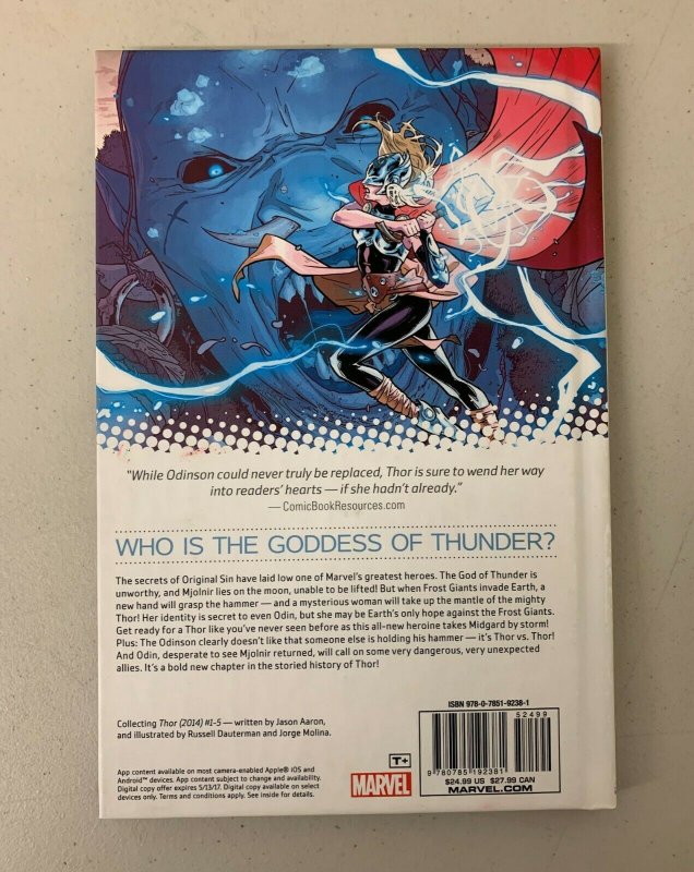 Thor Volume 1 Goddess of Thunder 2015 Hardcover Aaron Dauterman Molina