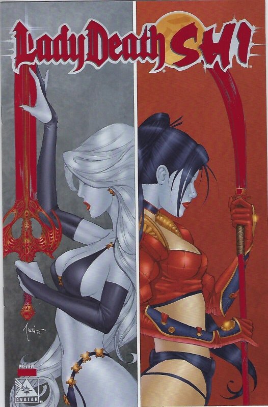 Lady Death Shi Preview Tucci Blood Red Foil Variant Cover Edition !!!  VF+ 