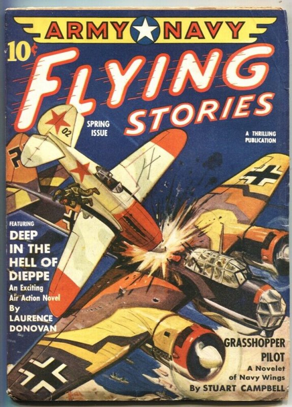 ARMY NAVY FLYING STORIES-SPG 1943-BELARSKI NAZI BOMBER COVER-CANNIBALS