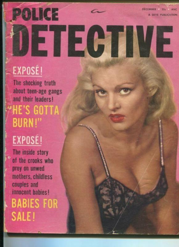 POLICE DETECTIVE-12/1955-BABIES FOR SALE!-BALLISTICS-TEENAGE GANGS-CAMPFIRE VG