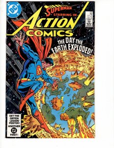 Action Comics #550 THE DAY THE EARTH EXPLODED! Bronze DC