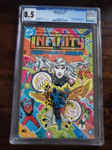 Infinity Inc 14 CGC 8.5 white pages 1st Todd McFarlane published cover