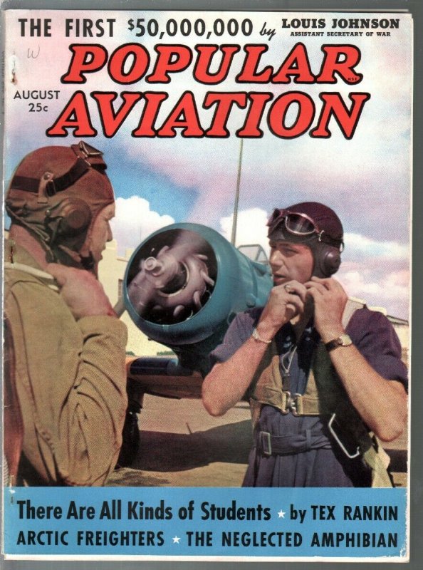 Popular Aviation 8/1939-aviation pix & info -pulp thrills-FN