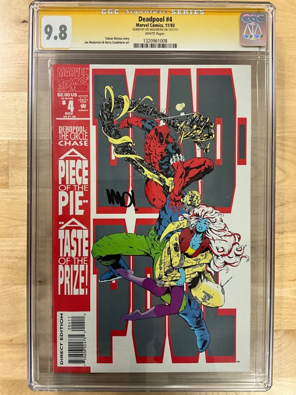 Deadpool #4 (1993) CGCSS 9.8 signed by Joe Madureira