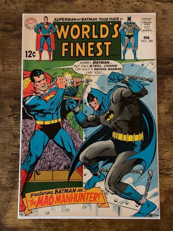 World's Finest Comics #182 (1969). VF-. Superman & Batman. Neal Adams-c.