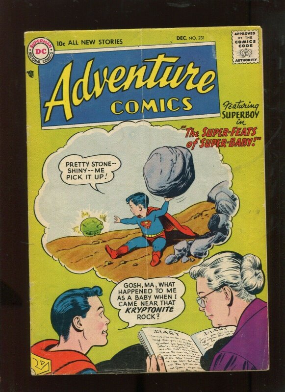 ADVENTURE COMICS #231 (4.5) THE SUPER FEATS OF SUPER BABY