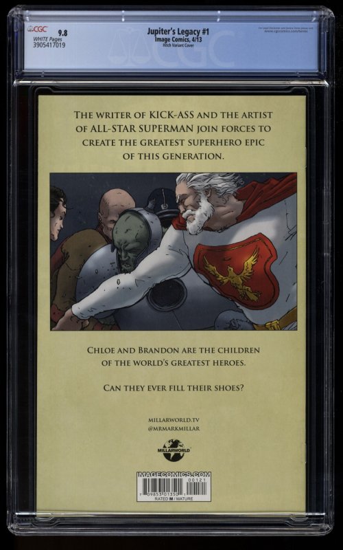 Jupiter's Legacy #1 CGC NM/M 9.8 White Pages Hitch Variant