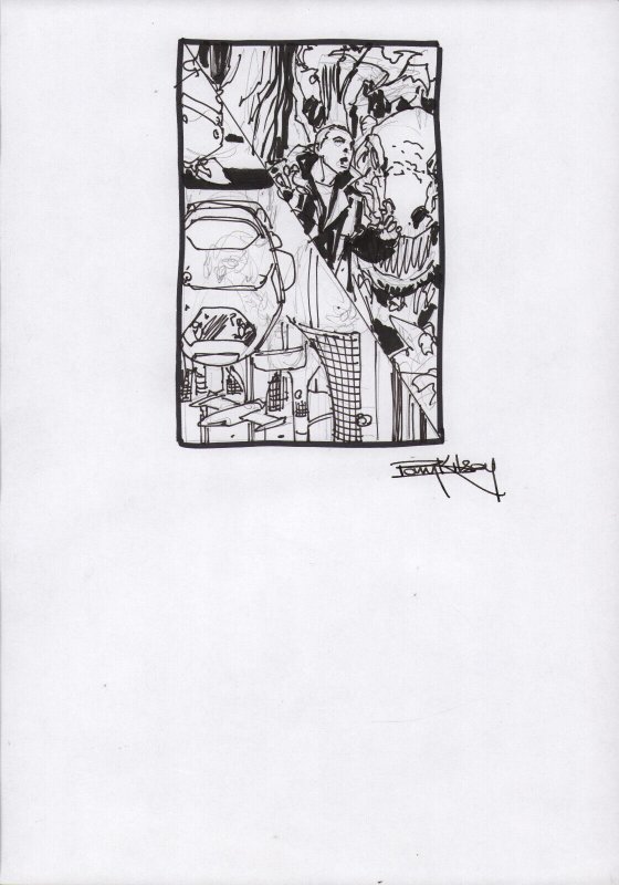Dinos & Space City Splash Layout - Signed Art By Barry Kitson - 2023