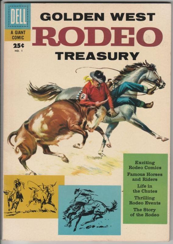 Dell Giant Golden West Rodeo Treasury #1 (Oct-57) VF/NM Affordable-Grade 