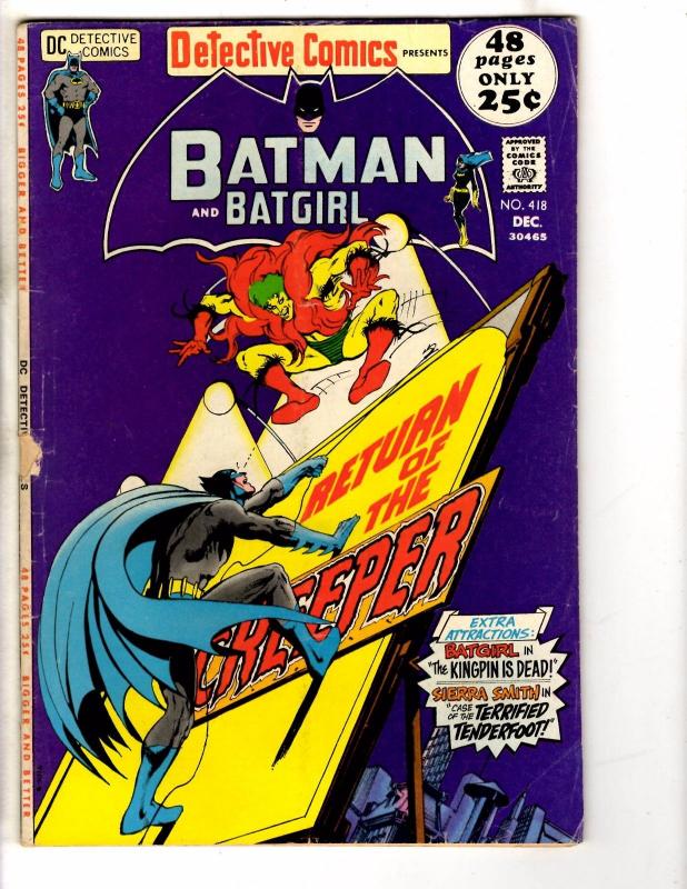 Detective Comics # 418 VG DC Comic Book Feat. Batman Joker Robin Gotham CR5