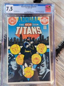 CGC 7.5 The New Teen Titans Annual #2 Comic Book 1983 1st Vigilante