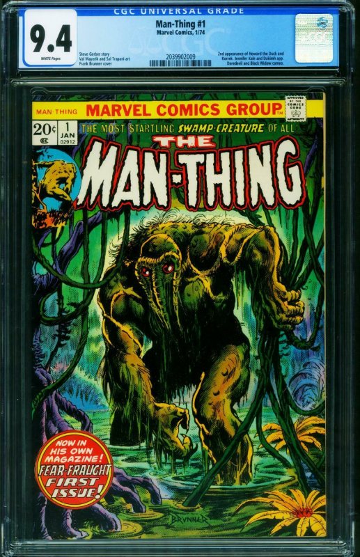 Man-Thing #1 CGC 9.4 WP First issue-1974-Howard the Duck 2039902009