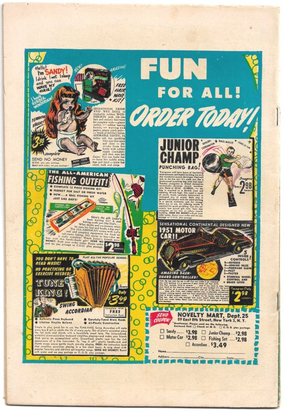 SPUNKY JUNIOR COWBOY #4 (Sept1950) 5.5 FN- JACK BRADBURY's Talking Horse Stanley