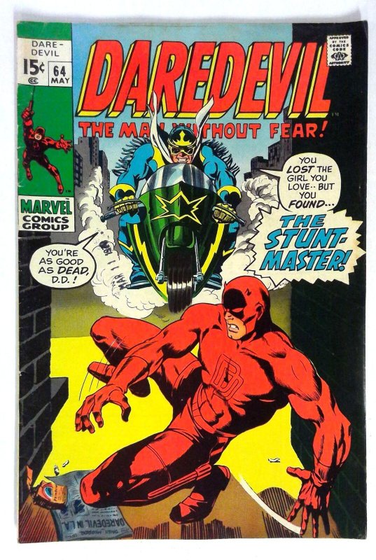 Daredevil #64 Stunt-Master motorcycle Marvel (1970) VG