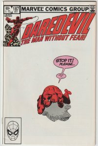 Daredevil #187 (Oct 1982, Marvel), VFN-NM (9.0), Black Widow vs the Hand, copy A