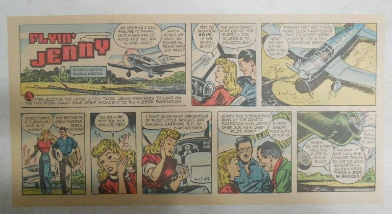 Flying Jenny Sunday Page by Gladys Parker from 6/25/1944 Size: 7.5 x 15 inches