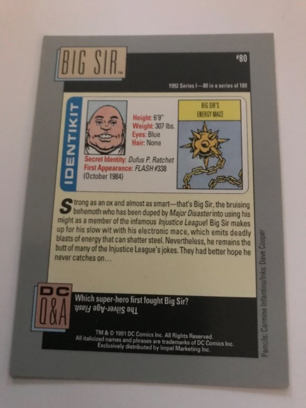 BIG SIR #80 card : 1992 DC Universe Series 1, NM/M, Impel; C Infantino art