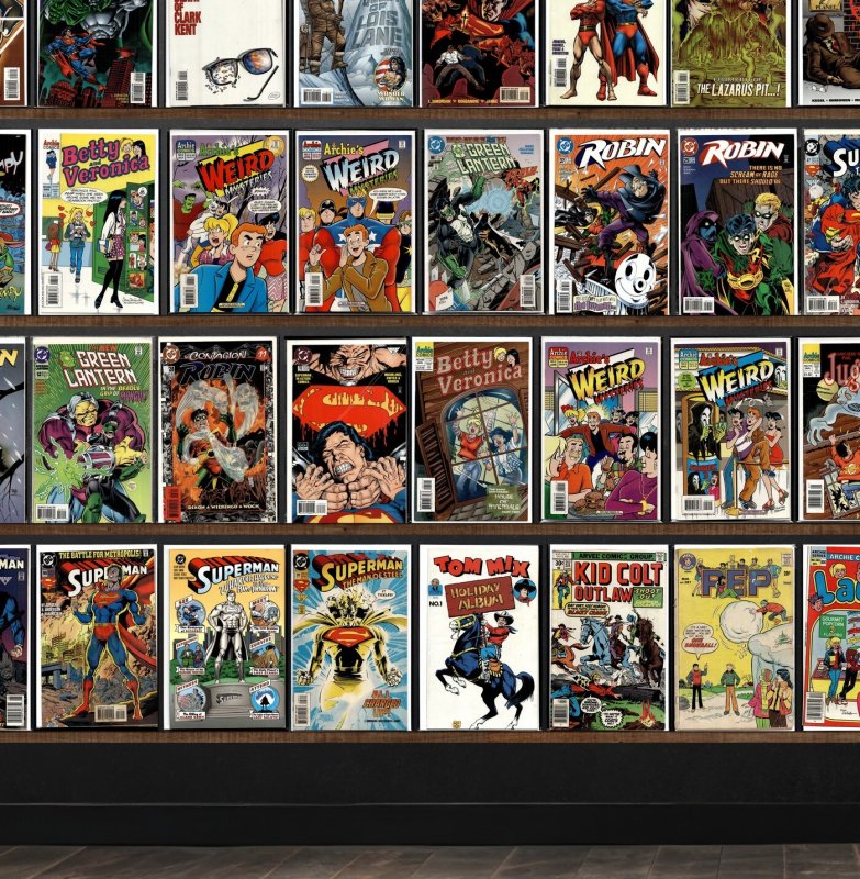 Huge Lot 150+ Comics with Robin, Action Comics, Superman, Archie& & More!