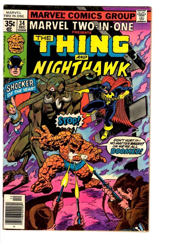4 Marvel Two-in-One Comics # 28 33 34 36 Thing Fantastic Four Namor BH17