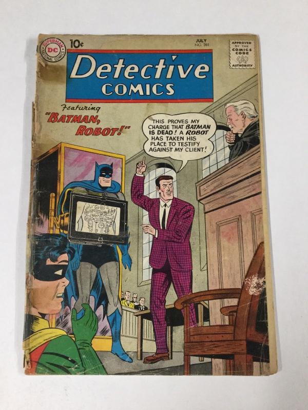 Detective Comics 281 2.0 Cover Detached Tape On Cover Dc Silver Age