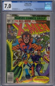 X-MEN #107 CGC 7.0 1ST STARJAMMERS THING MARK JEWELERS INSERT WHITE PAGES