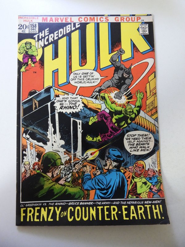 The incredible Hulk #158 (1972) VG/FN Condition