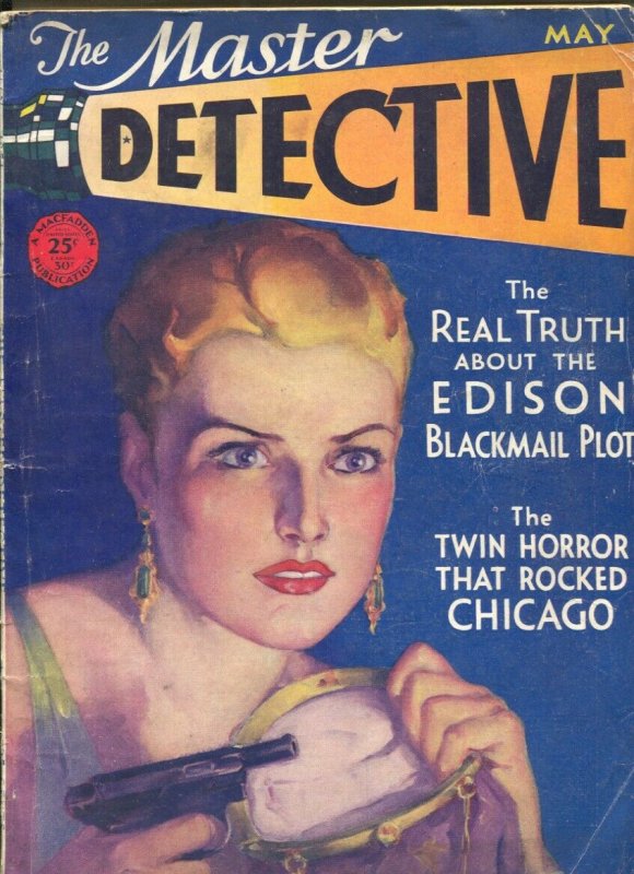 Master Detective 5/1931-gun moll cover-Dalton Stevens-Edison blackmail plot-e...