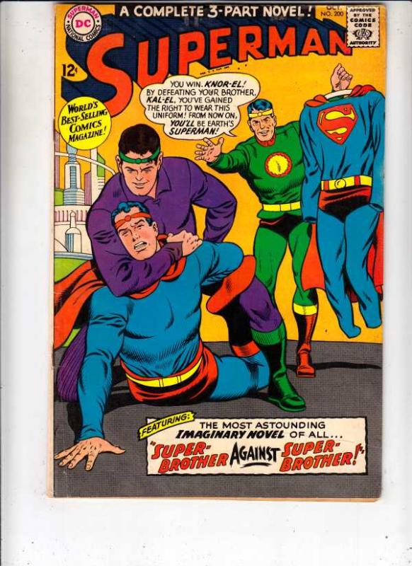 Superman #200 (Oct-67) FN+ Mid-Grade Superman, Jimmy Olsen,Lois Lane, Lana La...