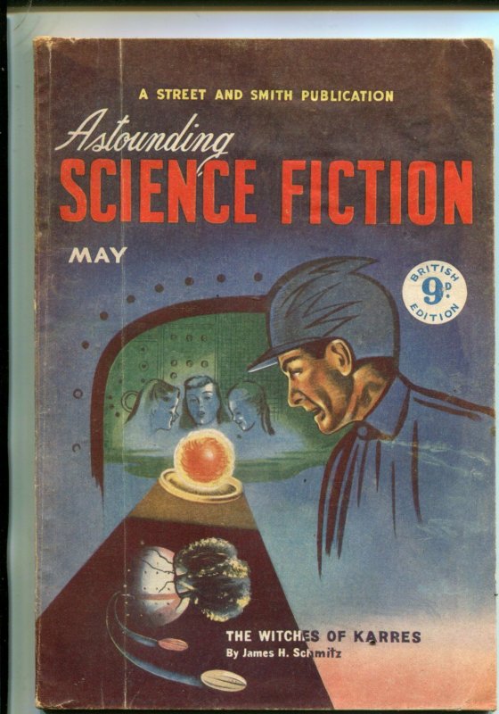 ASTOUNDING SCIENCE FICTION-05/1950-HUBBARD-J D MACDONALD-BROWN-BRITISH-PULP-vg