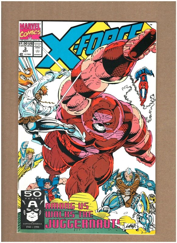 X-Force #3 Marvel Comics 1991 Rob Liefeld Spider-man vs Juggernaut NM- 9.2 