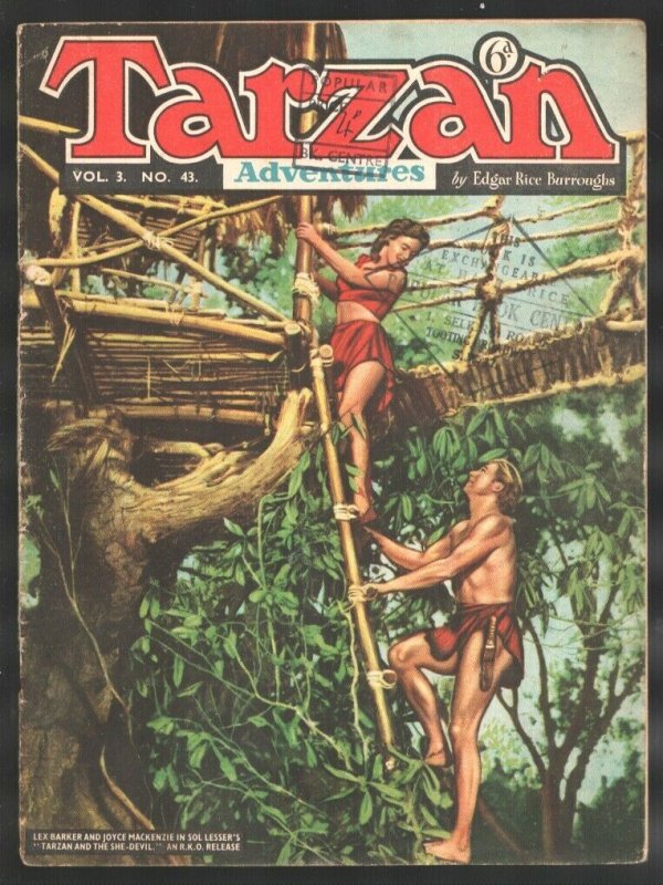 Tarzan Adventures Vol 3 #43 1954-ERB-Lex Barker photo cover-Arizona Bill & Ch...