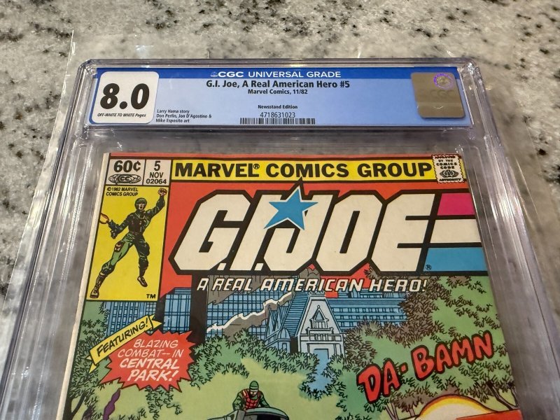 G.I. Joe # 5 CGC 8.0 Marvel Comic Book 1982 Newsstand Variant Larry Hama JH29