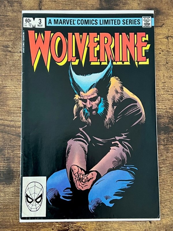 Wolverine #3 (1982). VF-. 1st series. 3 of 4. Miller-c/a(p).