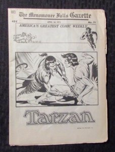 1973 MENOMONEE FALLS GAZETTE Comic Weekly #71 April 23 FN Tarzan Garth