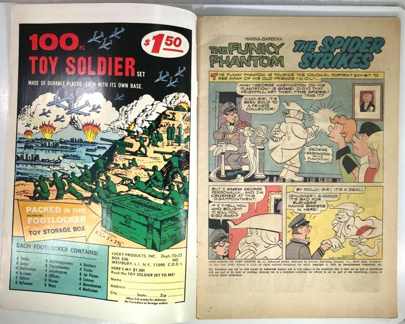 THE FUNKY PHANTOM Comic Issue 11 — Hanna Barbera 1974 Whitman Comics Western Pub