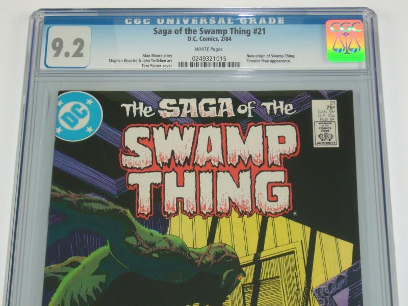 Saga of the Swamp Thing #21 CGC 9.2 new origin - alan moore - stephen bissette