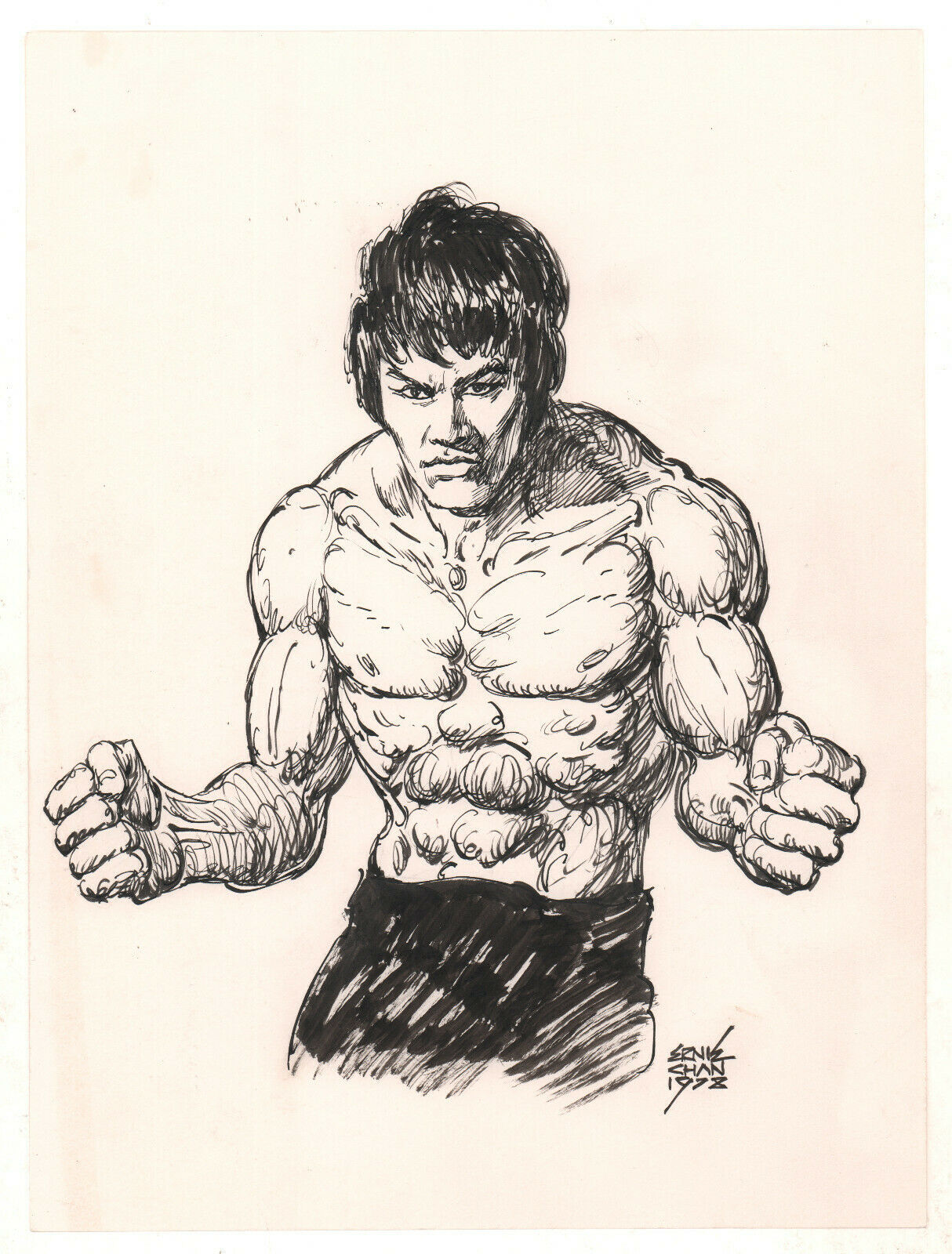 Bruce Lee Drawing - 1978 Signed art by Ernie Chan | Comic Collectibles ...