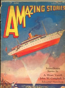 AMAZING STORIES june 1930-rare early sci-fi pulp-P/FR