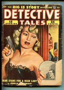 DETECTIVE TALES 10/1949-TALAMGE POWELL-JOHN D MACDONALD-PULP-GOOD GIRL ART-fr/g