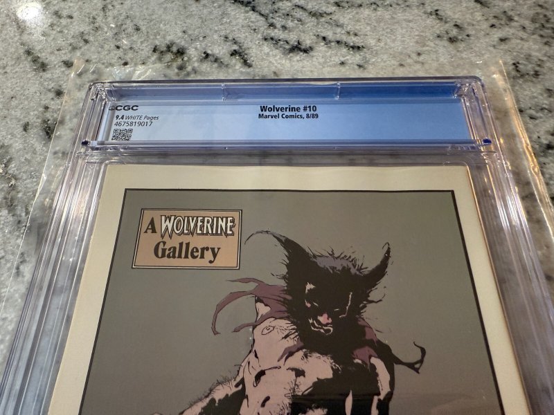 Wolverine # 10 CGC Graded 9.4 Marvel Comic Book 1989 Chris Claremont JH23