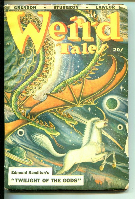 WEIRD TALES 07/1948-MATT FOX COVER-STURGEON-HORROR-GUINTA-NAPOLI-COYE-vg