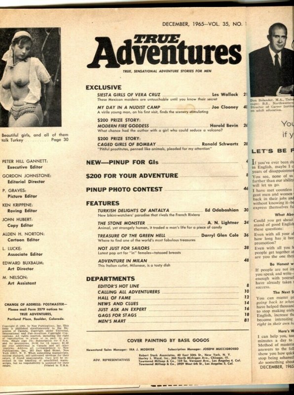 True Adventures December 1965- Gogos cover- Caged Girls of Bombay