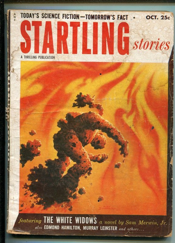 STARTLING STORIES 10/1955-PULP-ALEX SCHOMBURG COVER-MURRAY LEINSTER-fr