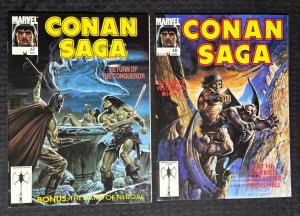 1992 CONAN SAGA Magazine #67 D FVF 7.0 John Buscema LOT of 2
